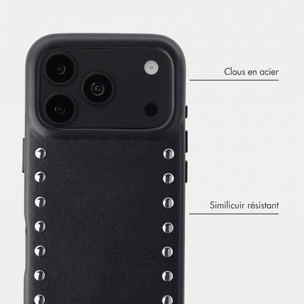 Selencia Coque arrière Studs avec MagSafe Apple iPhone 18 Pro Max / 17 Pro Max - Velvet Black