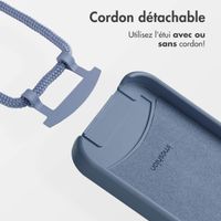 imoshion Coque arrière Color avec cordon amovible et MagSafe Apple iPhone 14 Pro - Ash Blue