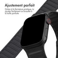 Accezz Bracelet en cuir véritable magnétique Apple Watch | 38/40/41/42 mm - Noir