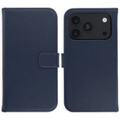 Selencia Étui portefeuille en cuir véritable Apple iPhone 18 Pro / 17 Pro - Bleu