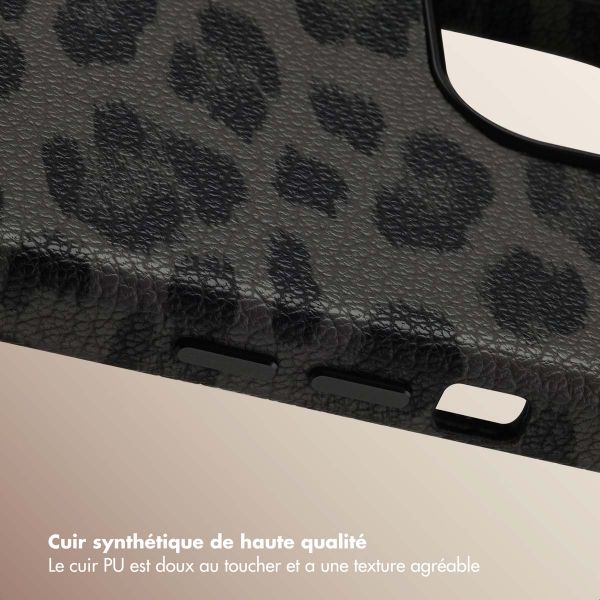 Selencia Coque Sabi imprimé panthère avec MagSafe Apple iPhone 15 - Midnight Black
