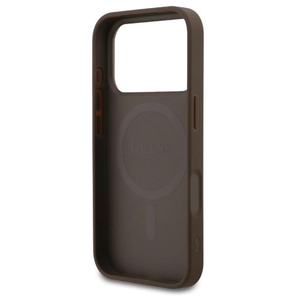 Guess Coque 4G Metal Logo MagSafe Apple iPhone 17 Pro Max - Marron