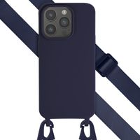 Selencia Coque silicone avec cordon amovible Apple iPhone 15 Pro - Bleu foncé