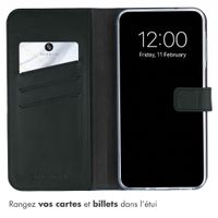 Selencia Étui portefeuille en cuir véritable Samsung Galaxy A27 (5G) - Vert
