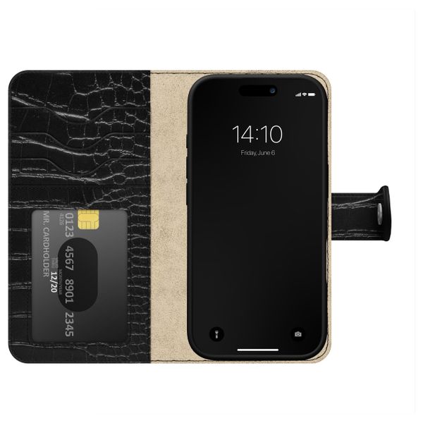 iDeal of Sweden Magnet Wallet+ Étui portefeuille Apple iPhone 17 - Black Croco