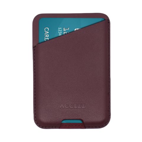Accezz Porte-cartes en cuir - Compatible avec MagSafe et Qi2 - Heath Purple