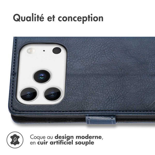imoshion Étui de télephone portefeuille de luxe Apple iPhone 17 Pro - Bleu foncé
