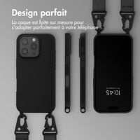 Selencia Coque silicone avec cordon amovible Apple iPhone 16 Pro Max - Noir