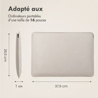 Accezz Pochette ordinateur cuir 16 pouces - Beige