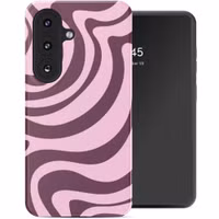 Selencia Coque arrière Vivid Samsung Galaxy S26 - Wavy Swirl Pink Plum