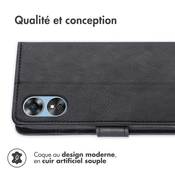 imoshion Étui de télephone portefeuille de luxe Oppo A17 - Noir