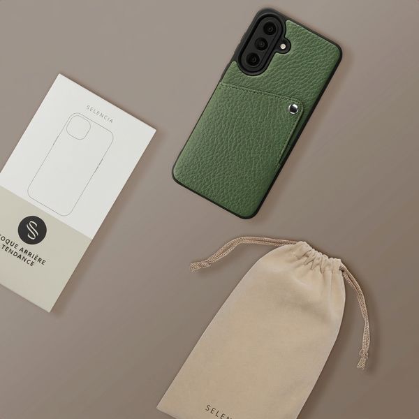 Selencia Coque Riva avec porte-cartes Samsung Galaxy A57 (5G) - Sage Green