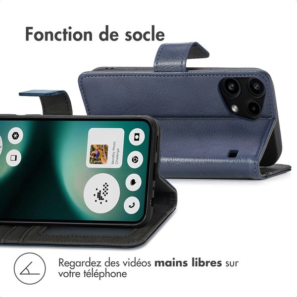 imoshion Étui de télephone portefeuille de luxe Nothing Phone (3a) Lite - Bleu foncé
