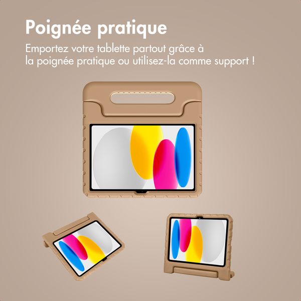 imoshion Coque kidsproof avec poignée Apple iPad 11 (2025) 11 pouces A16 / iPad 10 (2022) 10.9 pouces - Beige
