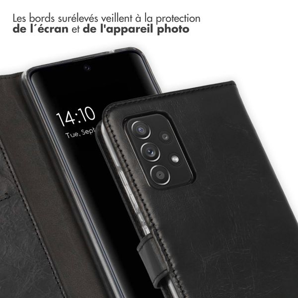 Selencia Étui portefeuille en cuir véritable Samsung Galaxy A52(s) (5G/4G) - Noir