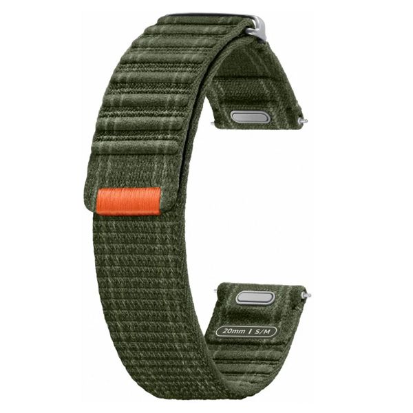 Samsung Bracelet en tissu original Samsung Galaxy Watch 4 / 5 / 6 / 7 / FE (20 mm) - Taille S/M - Khaki