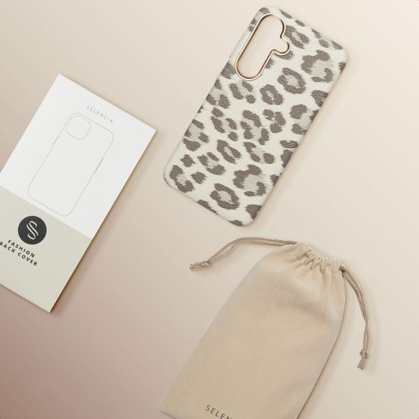 Selencia Coque Sabi imprimé panthère avec MagSafe Samsung Galaxy S25 - Soft Ivory