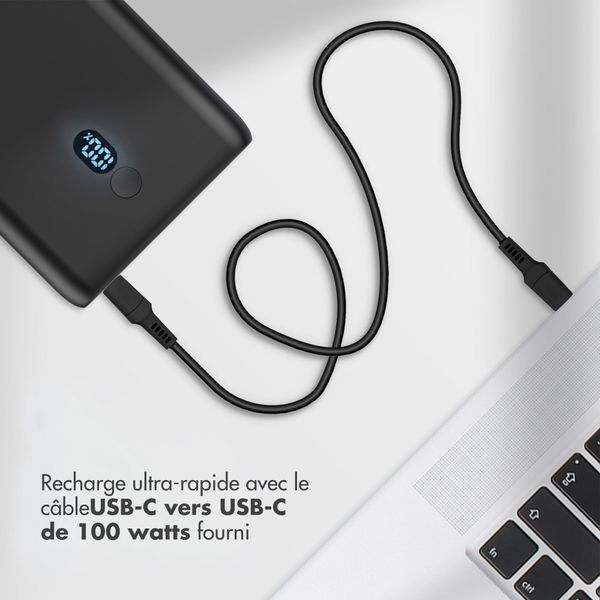 imoshion Powerbank 20 000 mAh - Quick Charge et Power Delivery - 100W - Noir