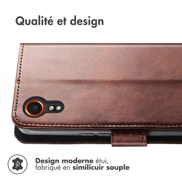 imoshion Étui de télephone portefeuille de luxe Samsung Galaxy Xcover 7 - Marron foncé