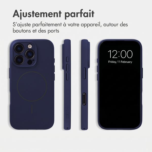 Accezz Coque Grip avec MagSafe Apple iPhone 16 Pro - Bleu foncé