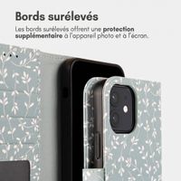 imoshion Étui de télephone portefeuille Design Apple iPhone 12 (Pro) - Smoke Green Flowers