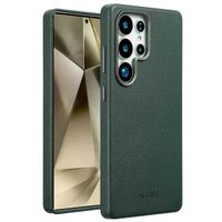 Accezz Coque arrière en cuir avec MagSafe Samsung Galaxy S25 Ultra - Cedar Green