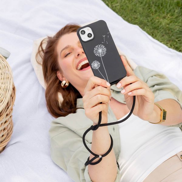 imoshion Coque design en silicone avec cordon Apple iPhone 17e / 16e - Dandelion Black