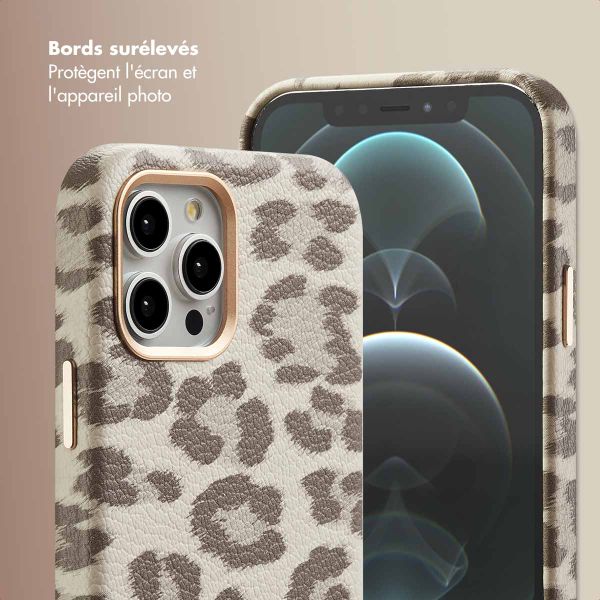 Selencia Coque Sabi imprimé panthère avec MagSafe Apple iPhone 12 (Pro) - Soft Ivory