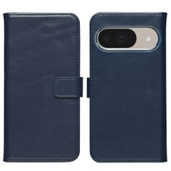 Selencia Étui portefeuille en cuir véritable Google Pixel 10 / 10 Pro - Bleu