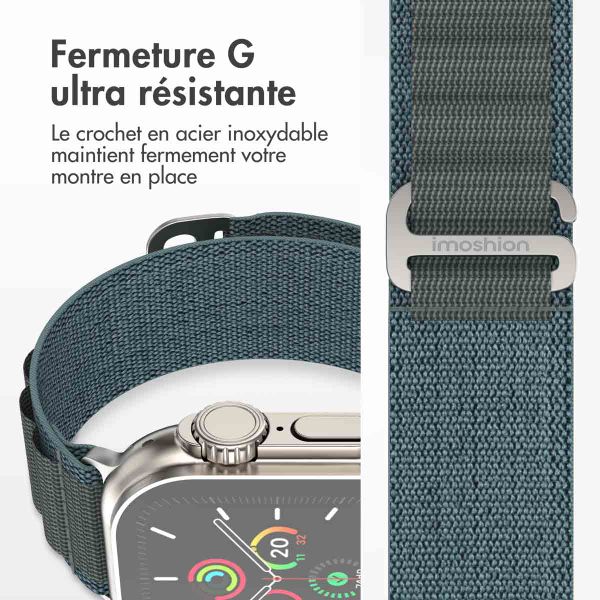 imoshion Bracelet en nylon Alpine Apple Watch | 44/45/46/49 mm - Bleu