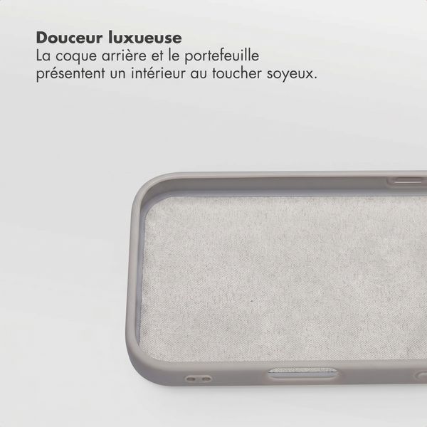 Accezz Coque portefeuille Edge amovible avec MagSafe Apple iPhone 18 Pro / 17 Pro - Gris