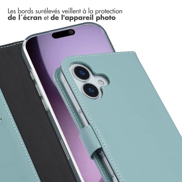 Selencia Étui portefeuille en cuir véritable Apple iPhone 17 - Air Blue