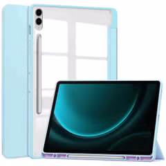 imoshion Coque tablette rigide Trifold Samsung Tab S10 Plus / Tab S9 FE Plus / Tab S9 Plus 12.4 pouces - Bleu clair