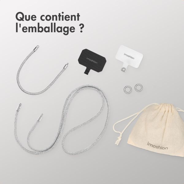 imoshion Set de cordons pour téléphone avec paillettes - Argent