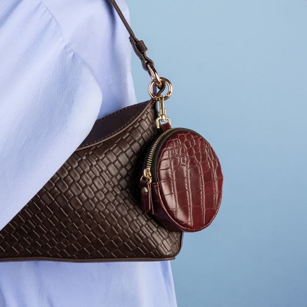 Selencia Nova Croco Mini Pouch - Burgundy