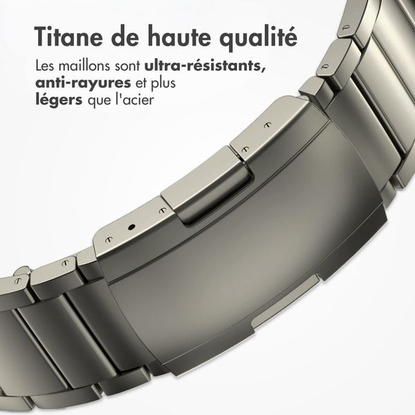 Accezz Bracelet en acier Titane mat  - Connexion Garmin 22 mm - Titanium
