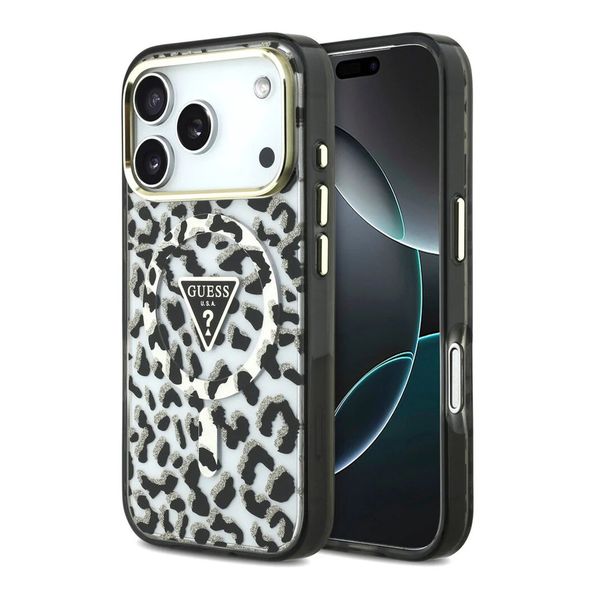 Guess Coque MagSafe Apple iPhone 18 Pro Max / 17 Pro Max - Leopard Black