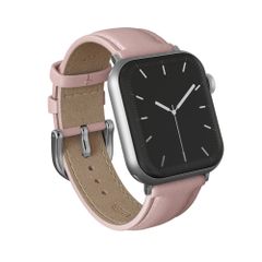 Burga Bracelet en cuir véritable  - Apple Watch | 44/45/46/49 mm / Connexion universelle 20 mm - Pillow Talk / Silver