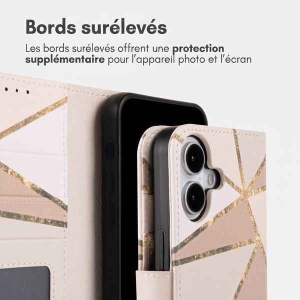 imoshion Étui de télephone portefeuille Design Apple iPhone 16 - Beige Graphic