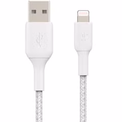 Belkin Câble Lightning vers USB-A tressé BoostCharge Pro - 2 mètres - Blanc
