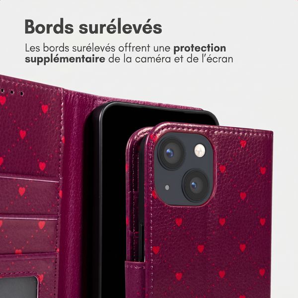 imoshion Étui de télephone portefeuille Design Apple iPhone 15 - Crush Check Coral Dust
