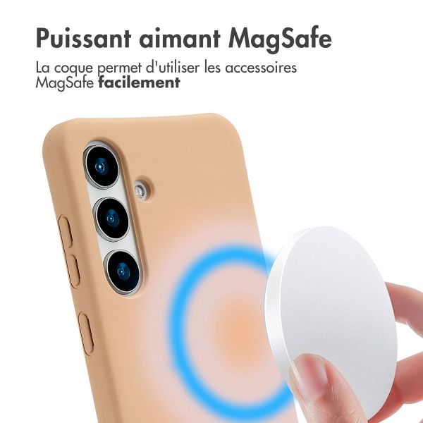 imoshion Coque arrière Color avec cordon amovible et MagSafe Samsung Galaxy S25 / S24 - Beige