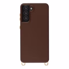 Selencia Coque arrière Rivièra avec MagSafe avec crochets amovibles Samsung Galaxy S21 - Choco Brown