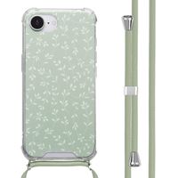imoshion Coque Design avec cordon Apple iPhone 17e / 16e - Smoke Green Flowers