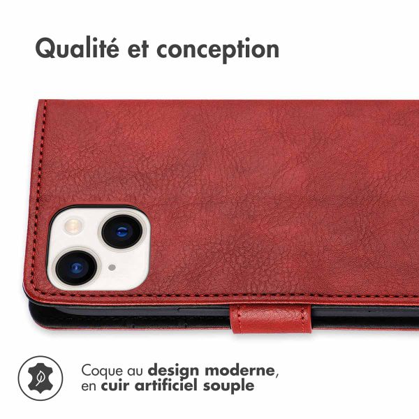imoshion Étui de télephone portefeuille de luxe Apple iPhone 15 - Rouge