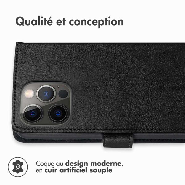 imoshion Étui de télephone portefeuille de luxe Apple iPhone 13 Pro Max - Noir