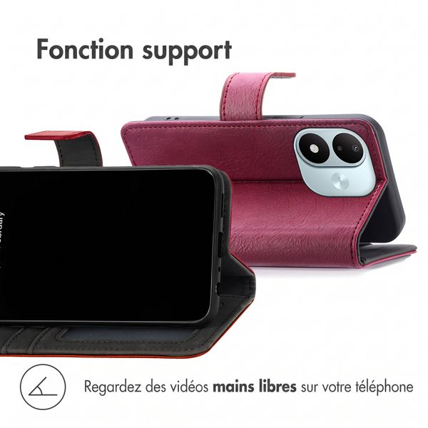 imoshion Étui de télephone portefeuille de luxe Xiaomi Redmi Note 17 (5G) - Bordeaux