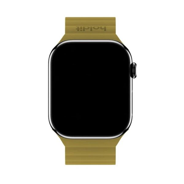Holdit Bracelet en silicone magnétique Apple Watch | 44/45/46/49 mm - Warm Olive / Black