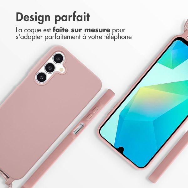 imoshion Coque en silicone avec cordon Samsung Galaxy A16 - Sand Pink