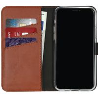 Selencia Étui portefeuille en cuir véritable Apple iPhone 11 Pro - Marron clair